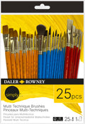 Daler-Rowney Simply Mixed Media Brush Set - 25 Piece Synthetic Art Brushes