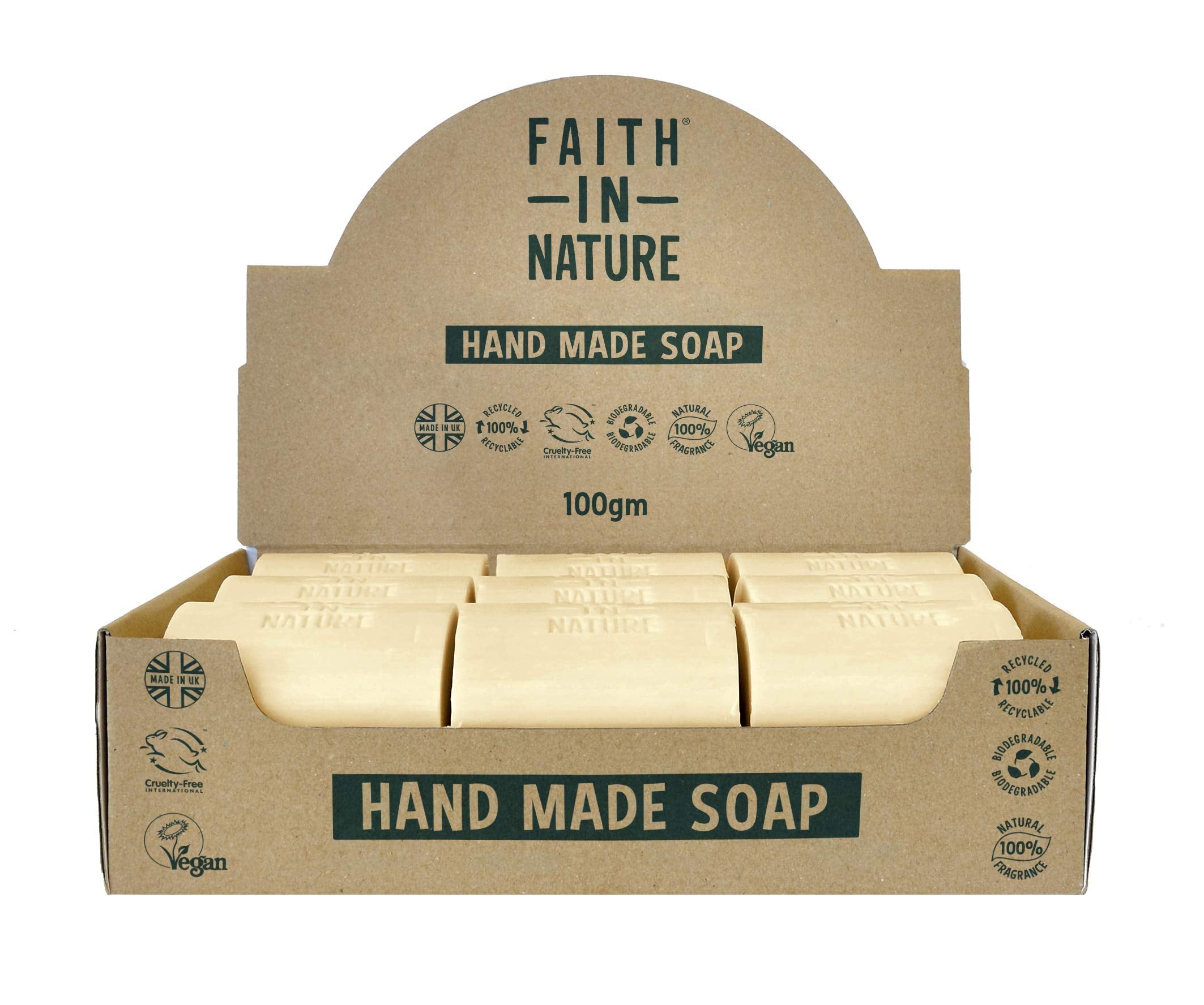 Faith In Nature Fragrance Free Seaweed Soap Bar Bulk Set - 18 x 100g