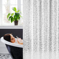 WELTRXE Shower Curtain | Waterproof EVA Liner | Clear Stone, 183x183cm