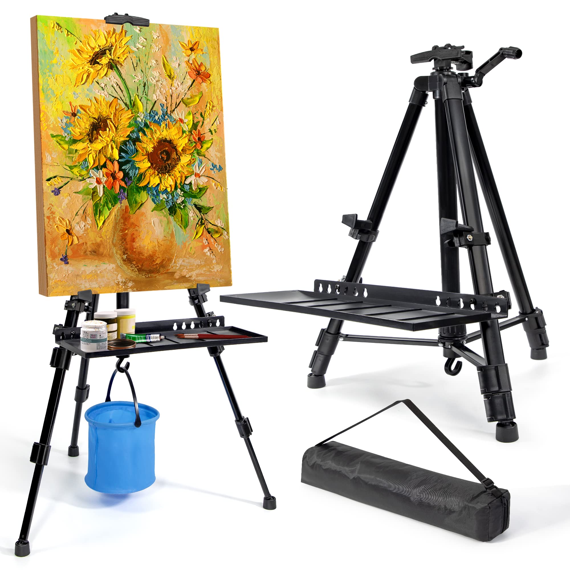 WIIGO Art Easel Stand – Adjustable 155cm Aluminum Tripod for Floor & Table