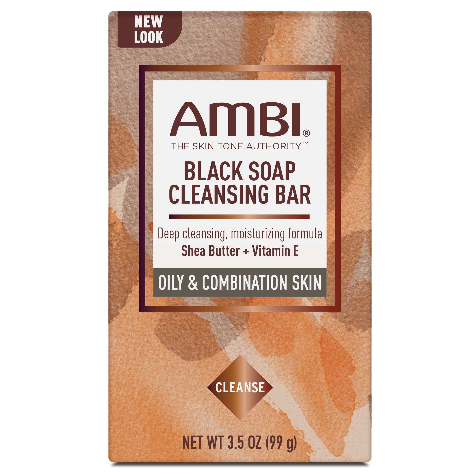 Ambi Skincare Black Soap with Shea Butter Cleansing Bar, 3.5 Oz (2 Pack)