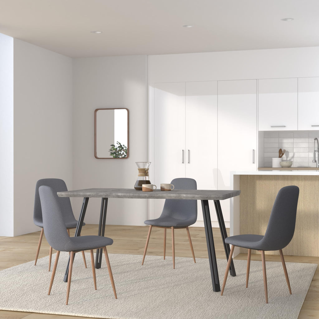 Seconique Quebec Wave Edge Dining Table in Concrete Effect - image 2