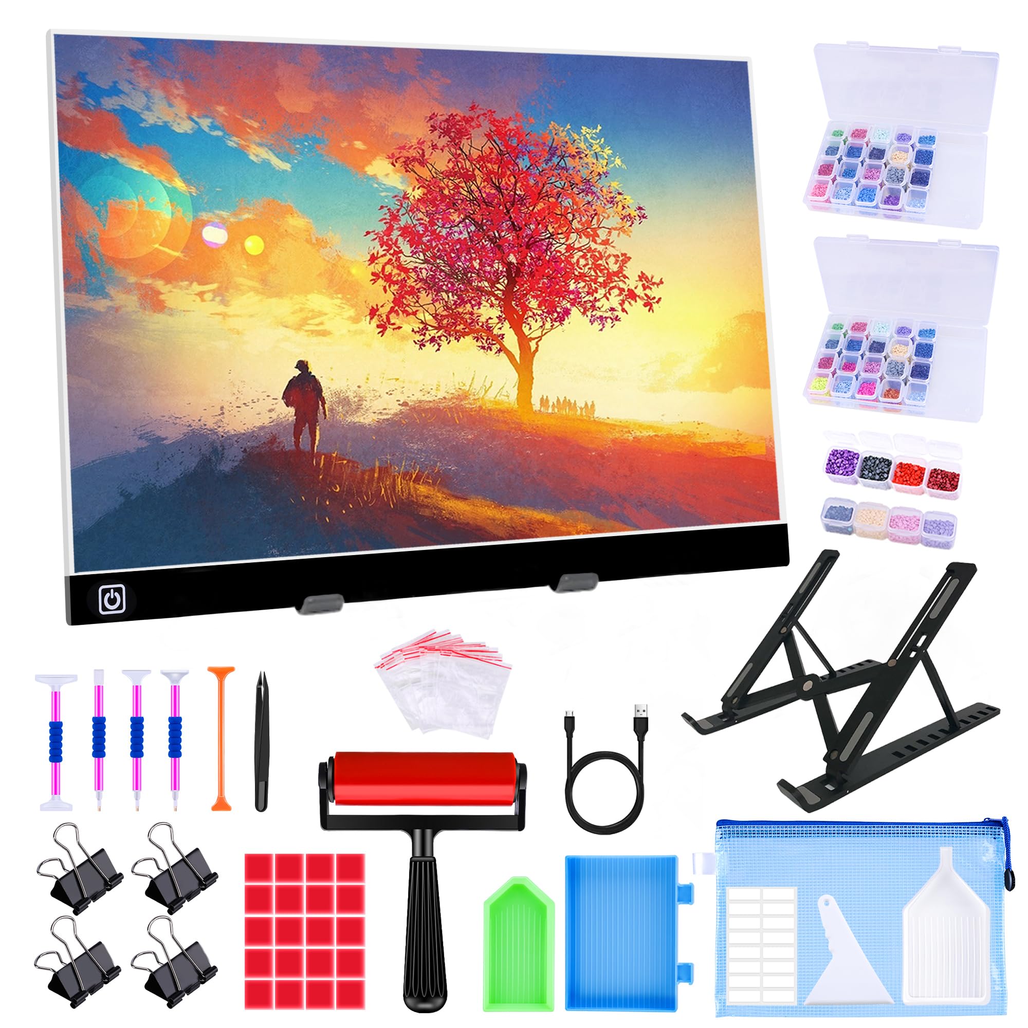 Ratukall A3 LED Light Pad Kit for Diamond Painting | Portable Tracing Board
