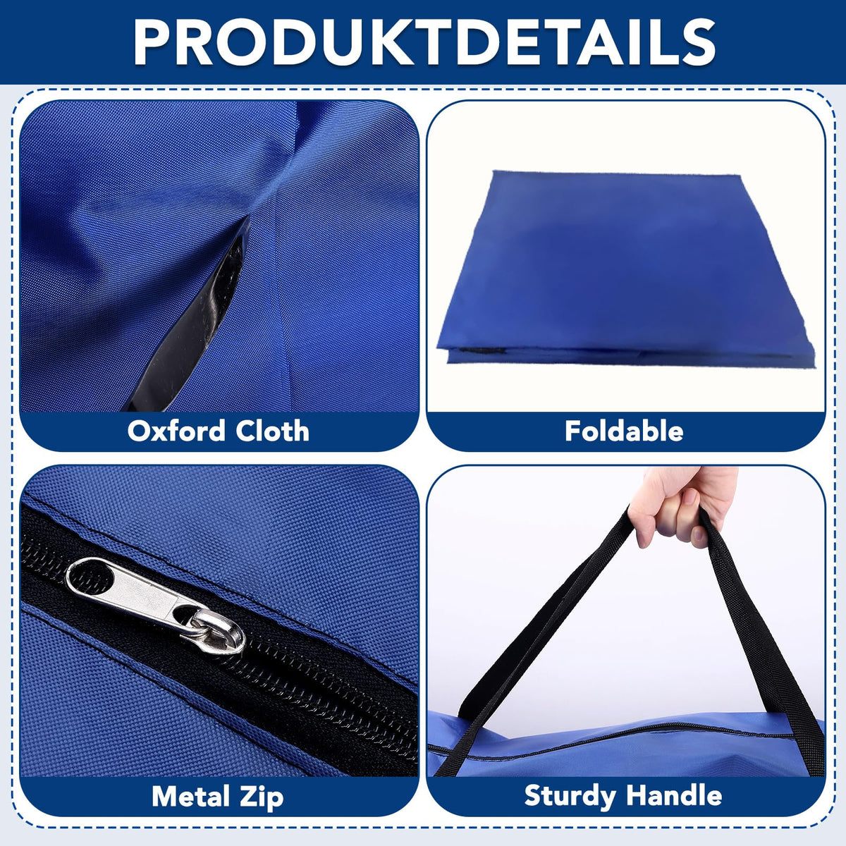 2 Pack 180L Jumbo Moving Bags, Storage Bags, Moving Box with Zip, Blue - image 3