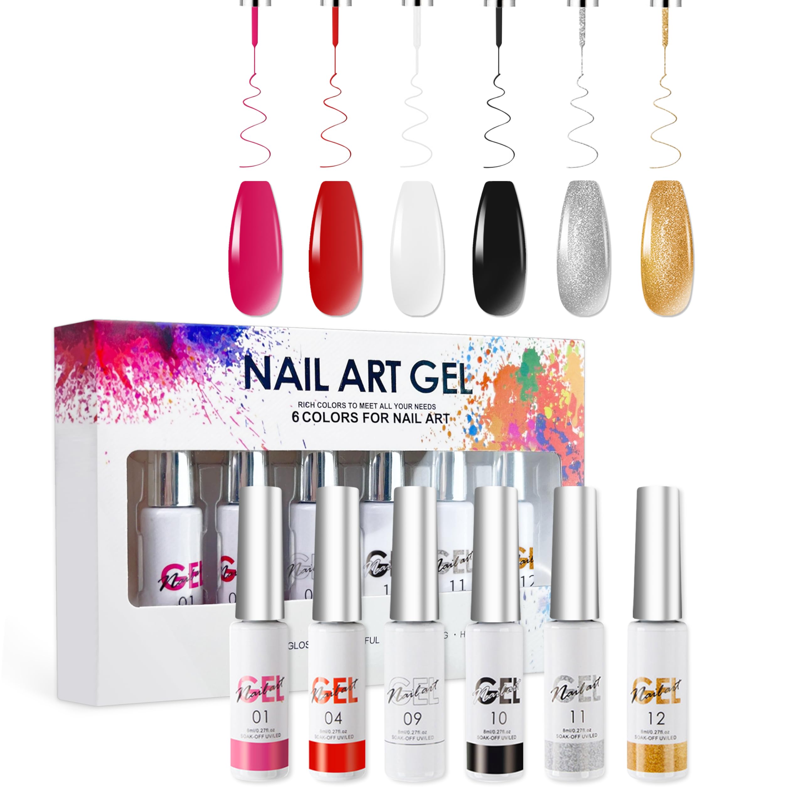 Jolof Store Liner Gel Nail Polish Set – UV Resin Nail Art Design Kit