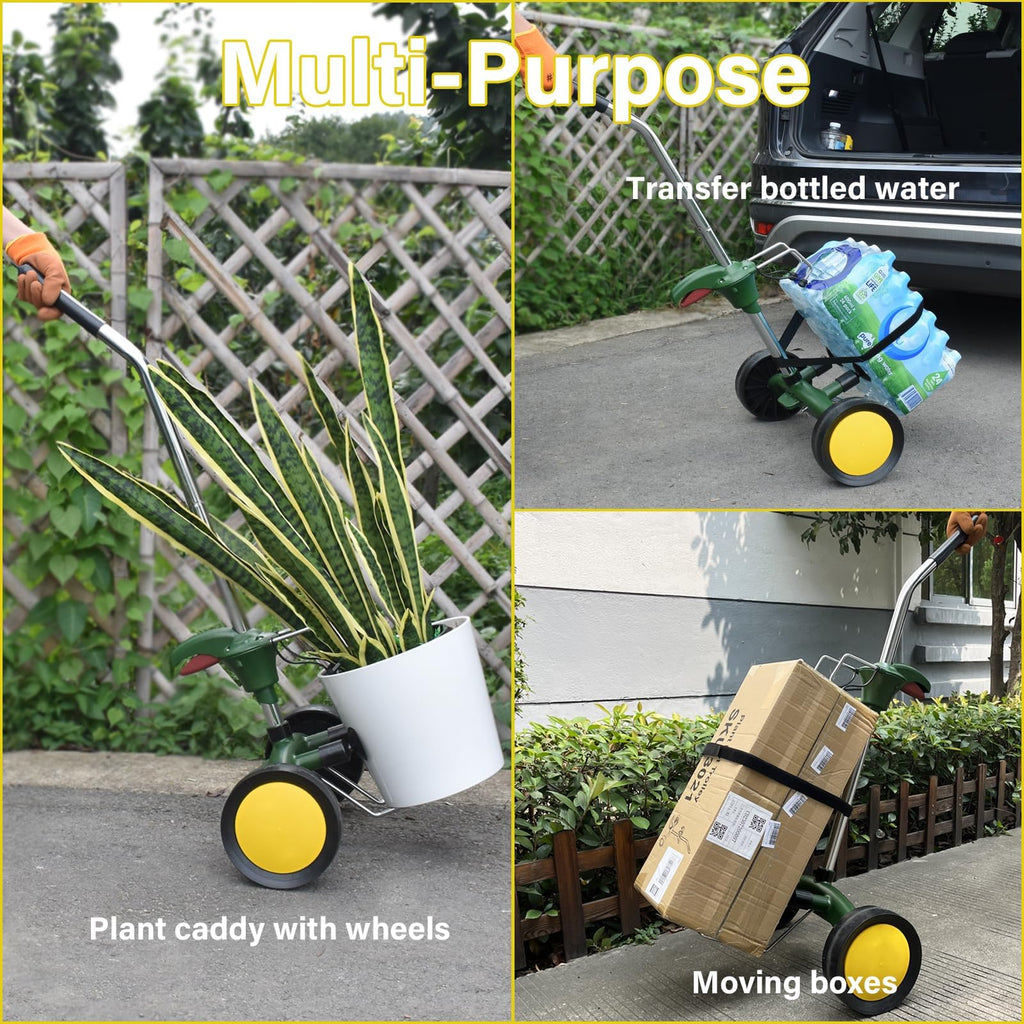 EZwoks Adjustable Plant Dolly with Wheels | Heavy Duty Pot Mover, 165 lbs