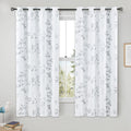 Jolof Store Grey Floral Blackout Curtains – Thermal Leaf Print Drapes