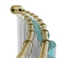 Zenna Home Double Curved Tension Shower Rod | Rustproof Gold, 50-72"