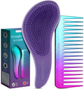 Lily England Detangling Hair Brush and Wide Tooth Comb Set for Curly Hair
