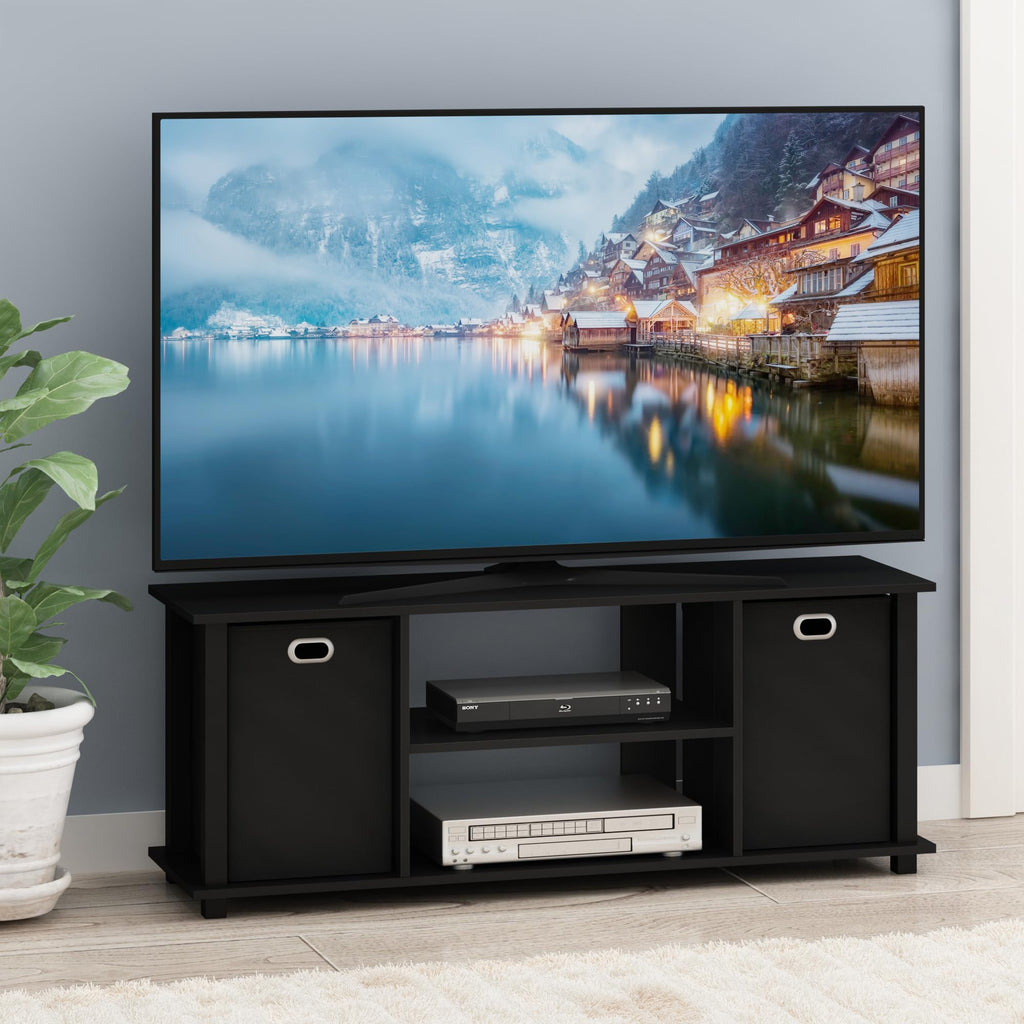 Furinno TV Stand Entertainment Center with 2 Drawers for 50-inch TV