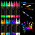 Roizefar Glow in the Dark Fabric Paint - 16 Colors Luminous Pen Set
