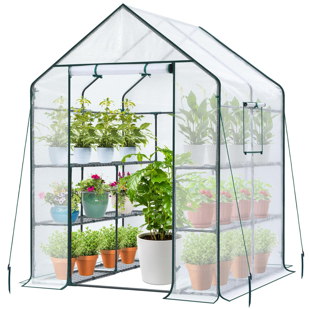 Ohuhu Walk-in Greenhouse – 3 Tiers 12 Shelves Portable PE Plant House
