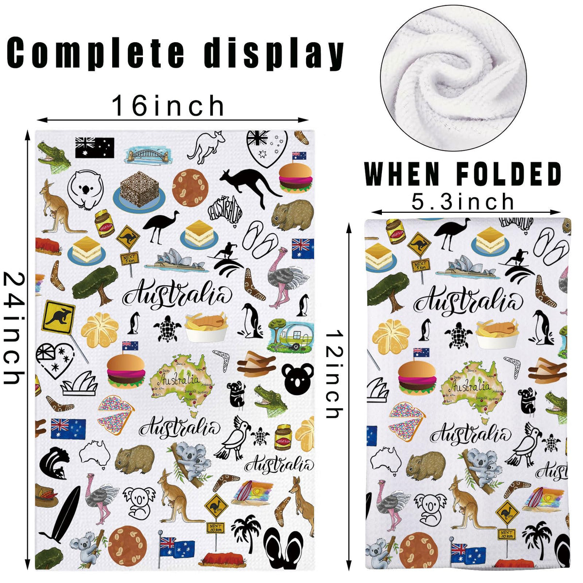 MYSOMY Australia Kitchen Towel Australian Kitchen Decor Australia Themed Gifts Australian Dish Towel Australia Housewarming Gift Australia UK