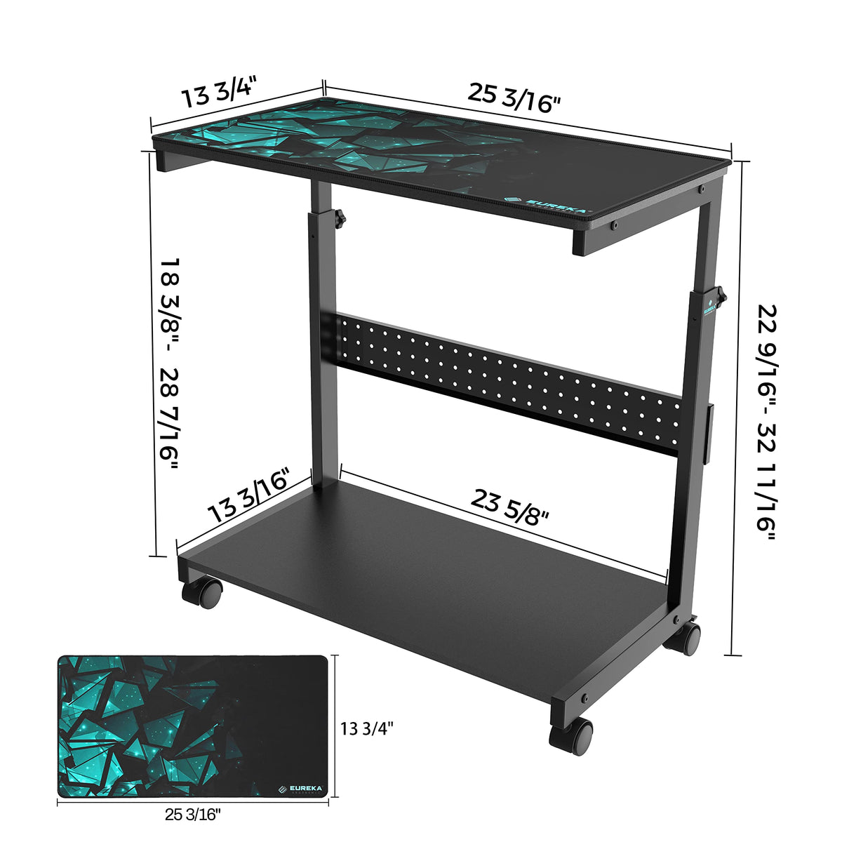 EUREKA ERGONOMIC PC Stand, Adjustable Computer Tower Stand & CPU Holder Cart on Lockable Wheels, PC Trolley for Gaming Desk Accessories, Printer - image 3