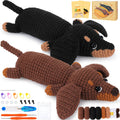 Jolof Store Dachshund Crochet Kit for Beginners | 2-Pack DIY Animal Set