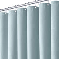 BTTN Waffle Shower Curtain | Heavy Duty Weighted Waterproof Fabric - Blue