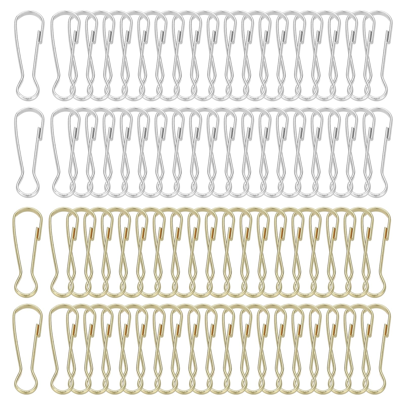 PATIKIL 304 Stainless Steel Lanyard Hooks | 80 Pcs Spring Snap Metal Clips