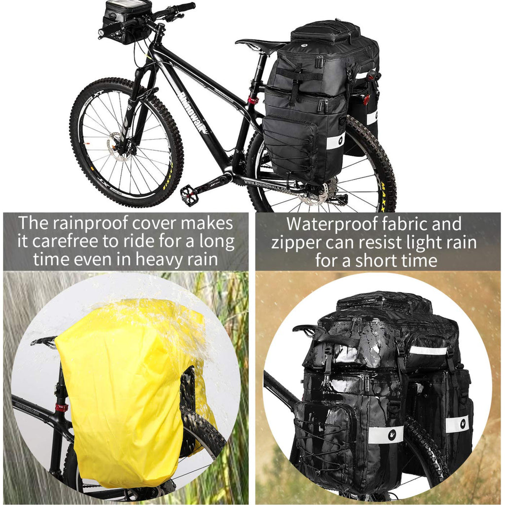 BAIGIO 3-in-1 Bike Panniers | 75L Waterproof Rear Rack Bag & Backpack