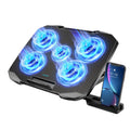Laptop Cooling Pad | 5 Quiet Fans & Phone Holder for 17"
