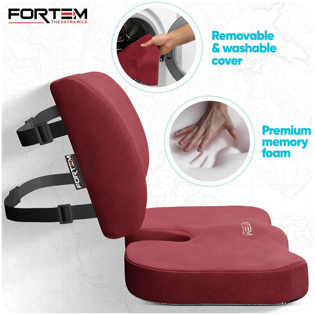FORTEM Seat Cushion & Lumbar Support for Office Chair, Car Seat Combo - image 3