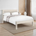 Julian Bowen Barcelona Double Bed Frame | Low Foot End - Stone White