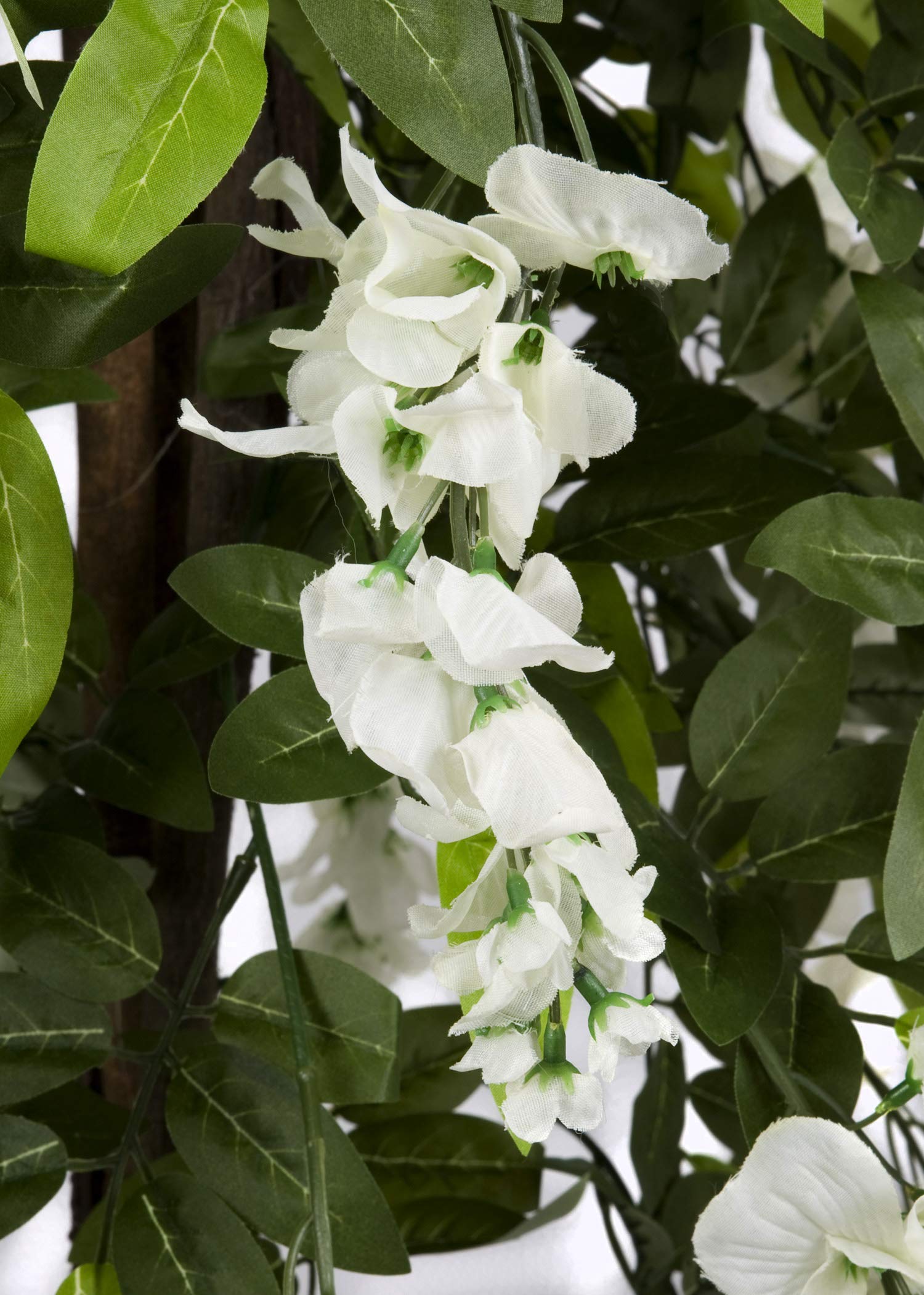 GreenBrokers Artificial Wisteria Tree - 4ft/130cm White Potted Plant