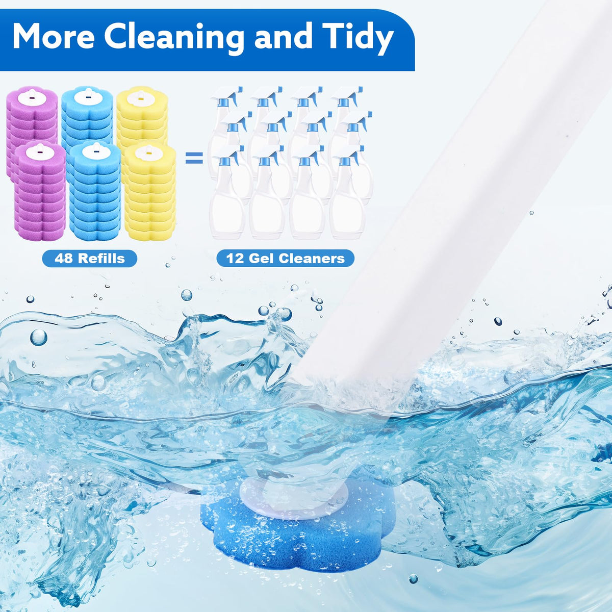 wlich Disposable Toilet Brush Set With 48 Refills, Wall Mounted Holder - image 3