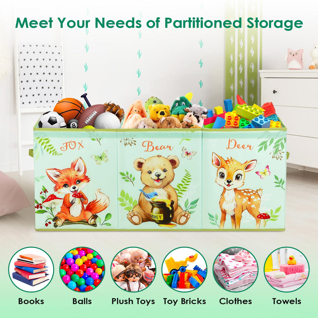 Decalsweet Extra Large Kids Toy Storage Box - Foldable Oxford Toy Chest