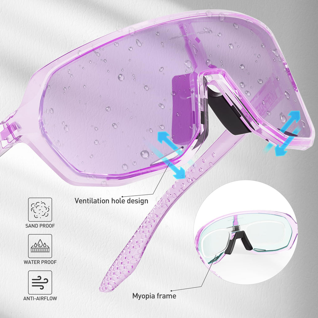 KAPVOE Photochromic Cycling Glasses | UV400 MTB Sports Sunglasses