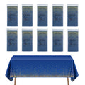 CEILIWEN 10-Pack Navy Blue & Gold Disposable Paper Tablecloths, 274x137cm