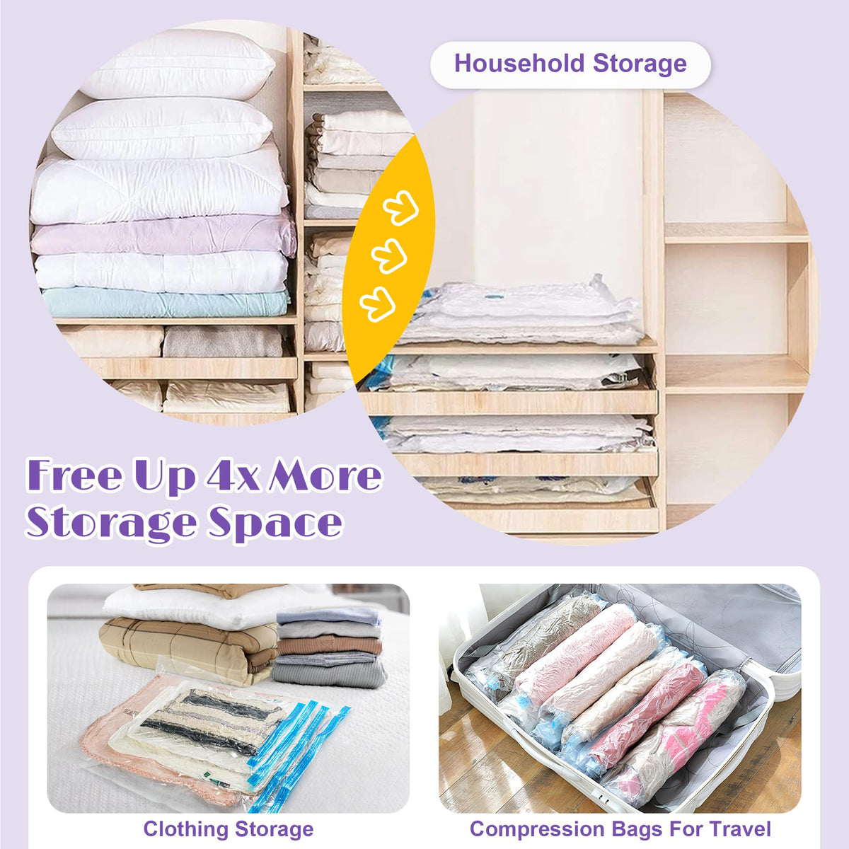 Vacuum Storage Bags- 12Pack 4XL/4L/4M Vacuum Bags for Travel - image 4
