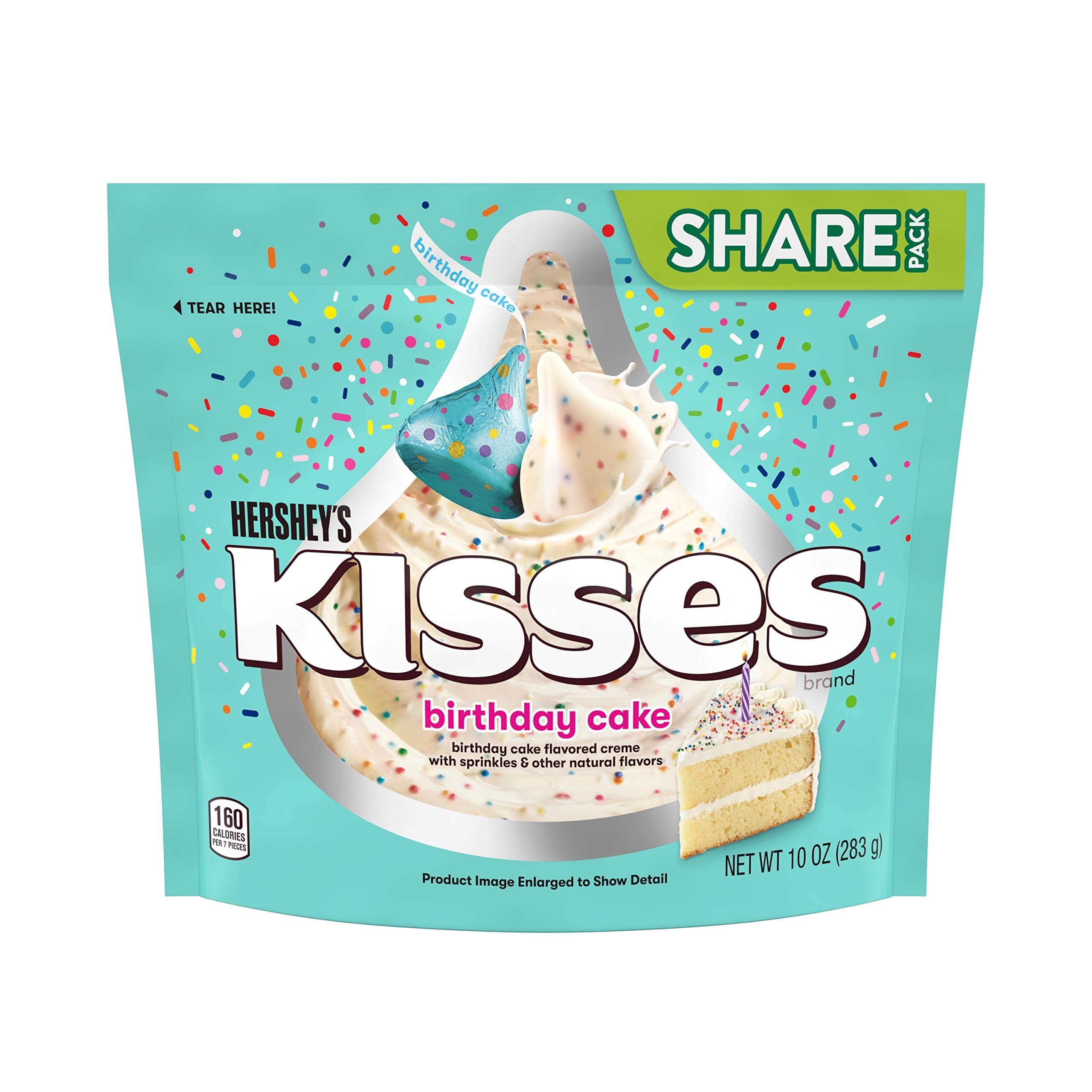 HERSHEY'S Kisses Birthday Cake Candy with Sprinkles - 10 Oz Bag