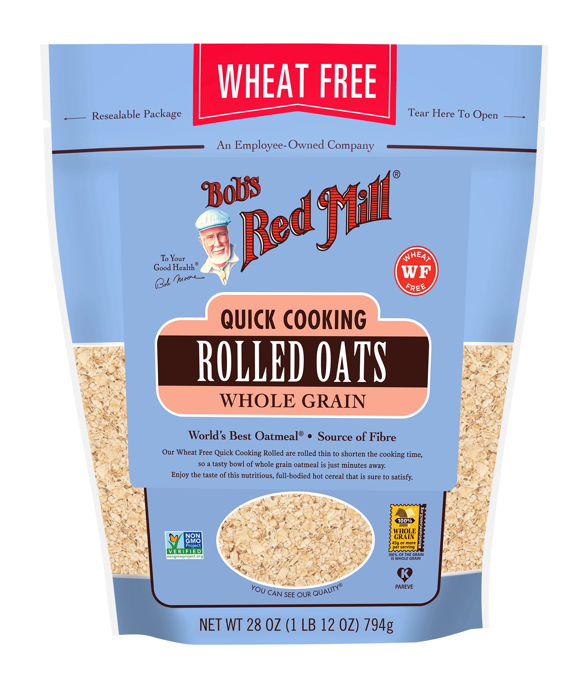 Gluten Free Quick Cooking Rolled Oats – Whole Grain, 32oz