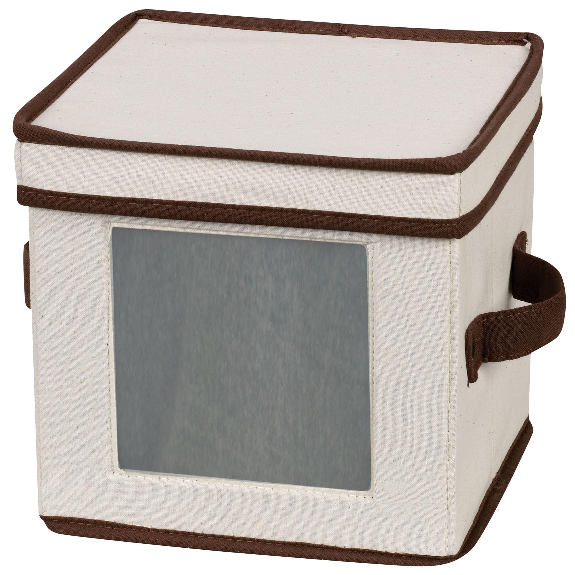 Household Essentials Canvas Salad Plate Storage Chest with Felt Dividers