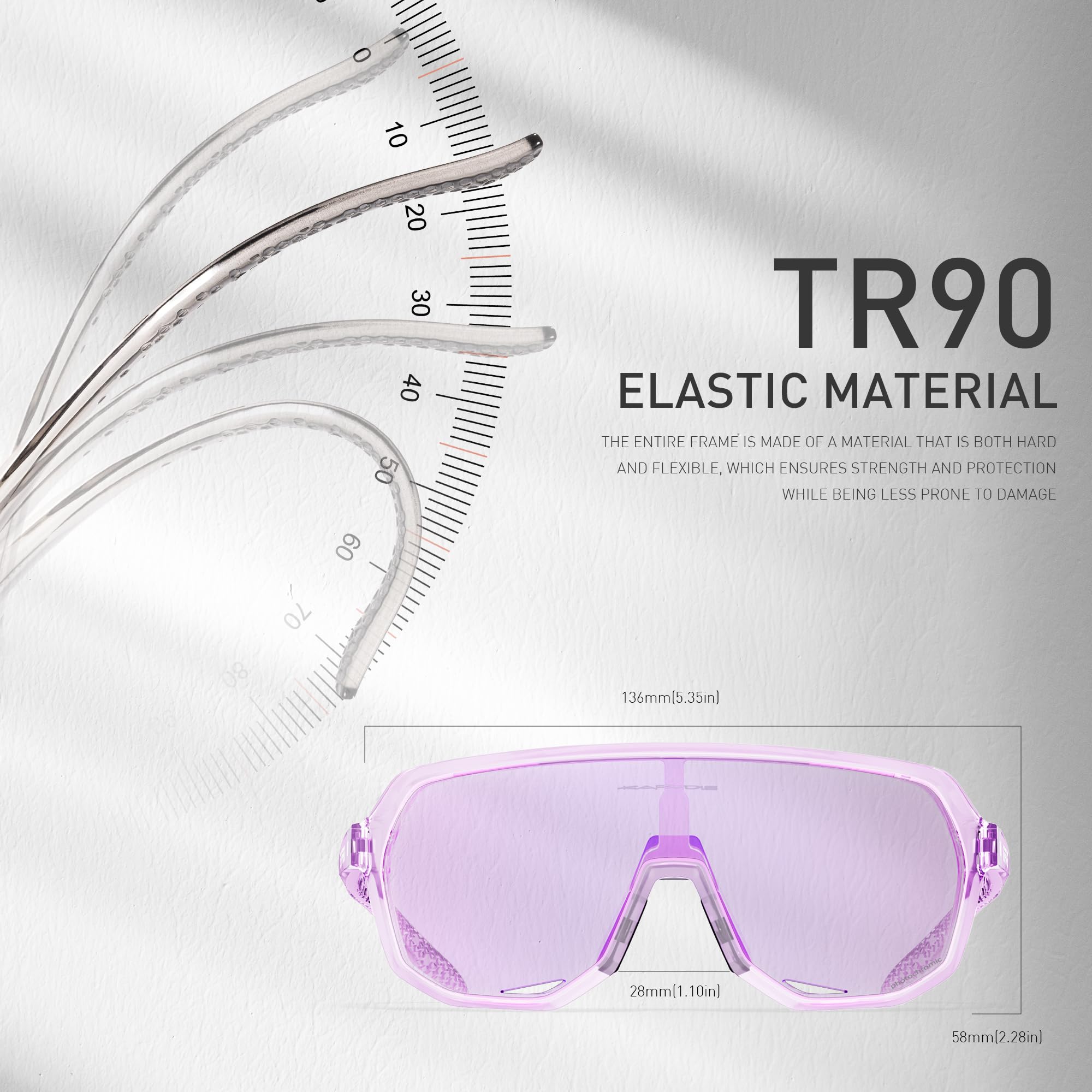 KAPVOE Photochromic Cycling Glasses | UV400 MTB Sports Sunglasses