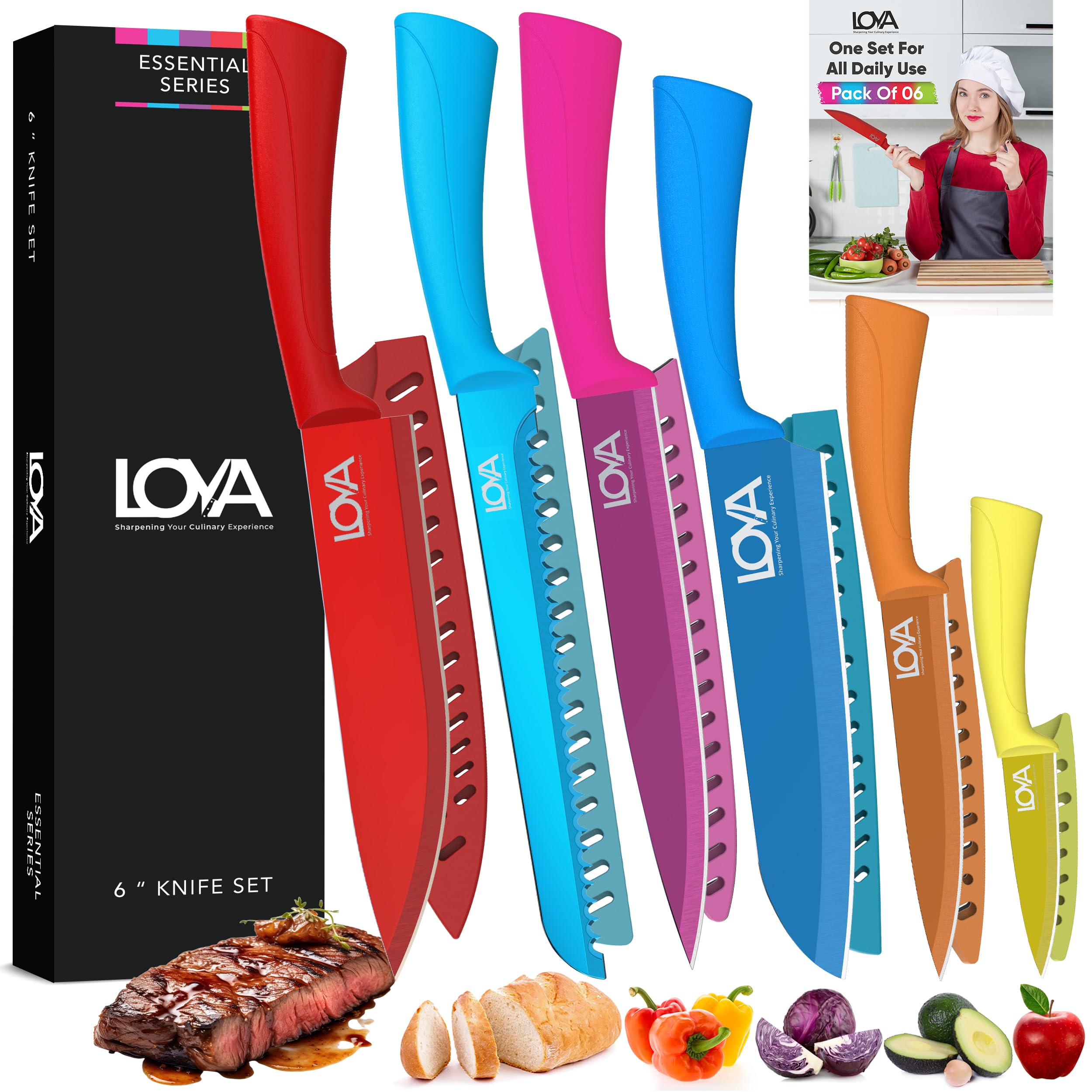 Jolof Store 6-Piece Kitchen Knife Set – Non-Stick Stainless Steel
