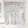 Croydex Blue Terrazzo Shower Curtain – 100% Polyester Weighted Hem