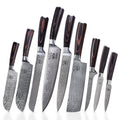 KOI ARTISAN 9-Piece Kitchen Knife Set | Stainless Steel & Pakka Wood