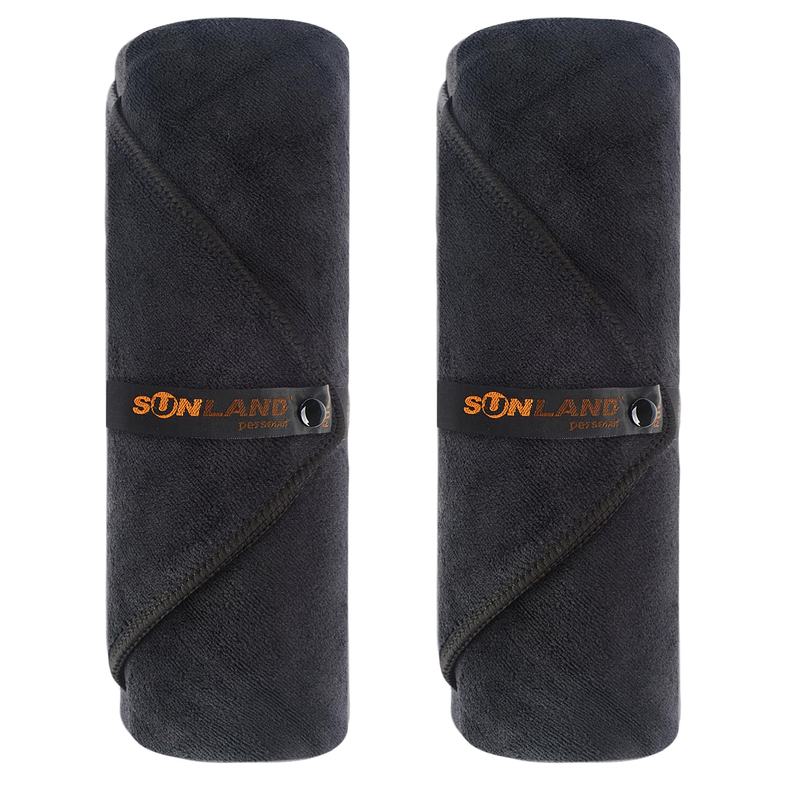 Sunland Microfibre Quick Dry Gym Towel | Super Absorbent 2 Pack - Black