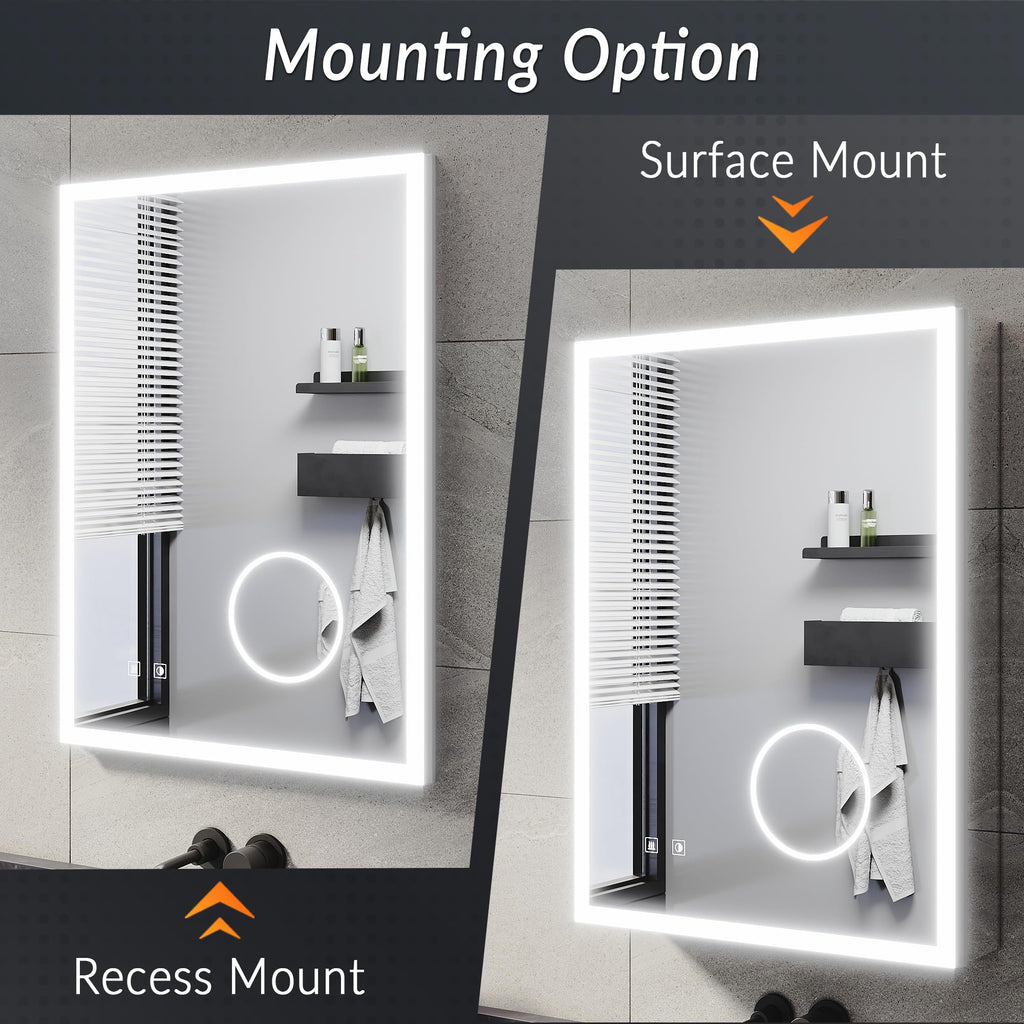 ELEGANT Bathroom Mirror Cabinet with Lights & Shaver Socket, 500 x 700 mm - image 3