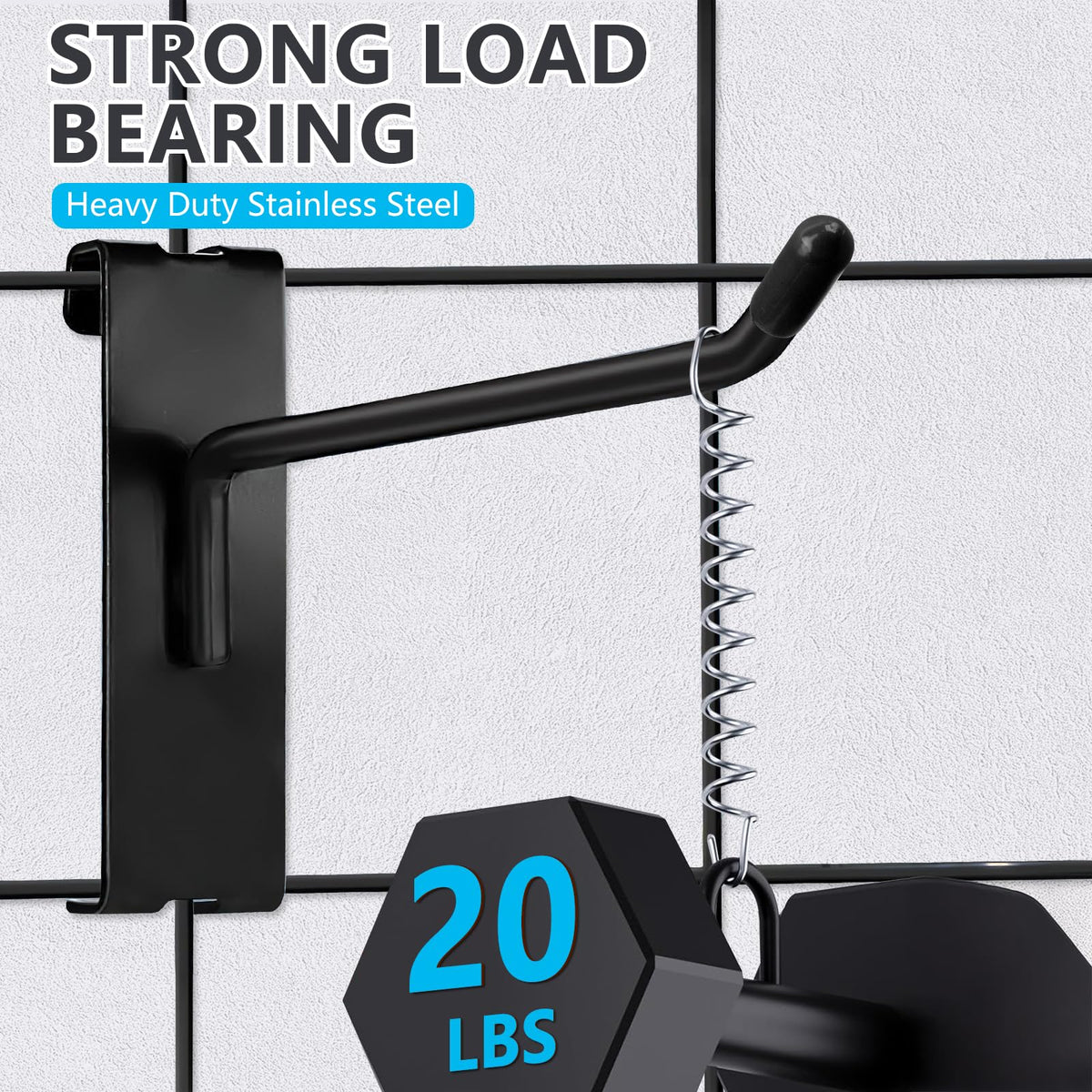 YFNVH 50 Pack Gridwall Hooks, Black Metal Display Hooks, 15 x 9 x 2.5 cm - image 5