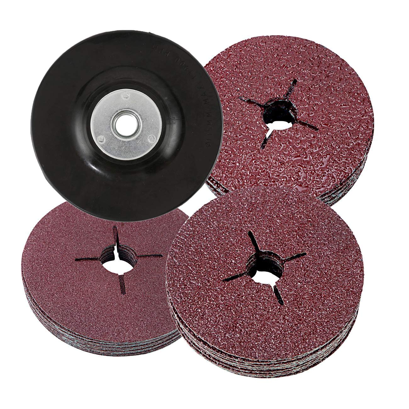 Dyna-Living 115mm Fiber Discs for Angle Grinder - 30Pcs Mixed Grits