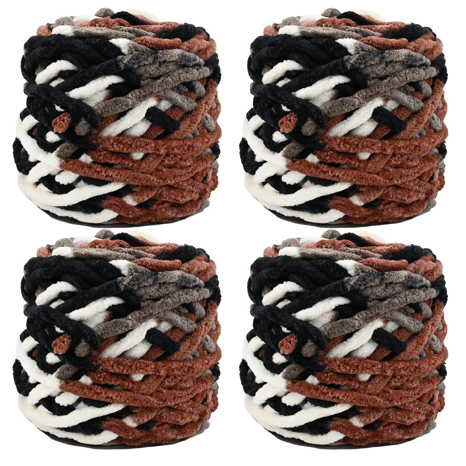 Soft Chunky Velvet Yarn – 4 x 100g Polyester Crochet Wool