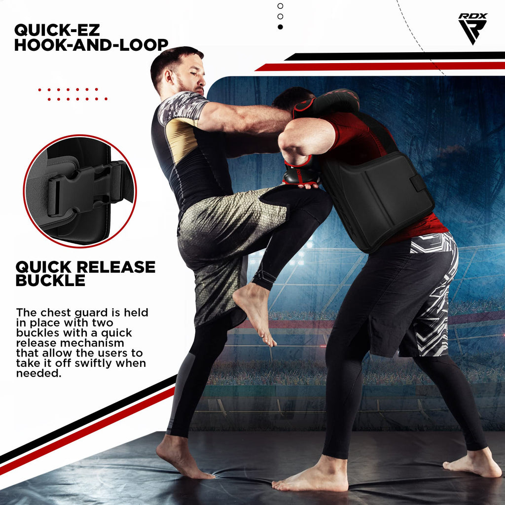 RDX KARA Chest Guard | Maya Hide Leather MMA & Muay Thai Body Protector