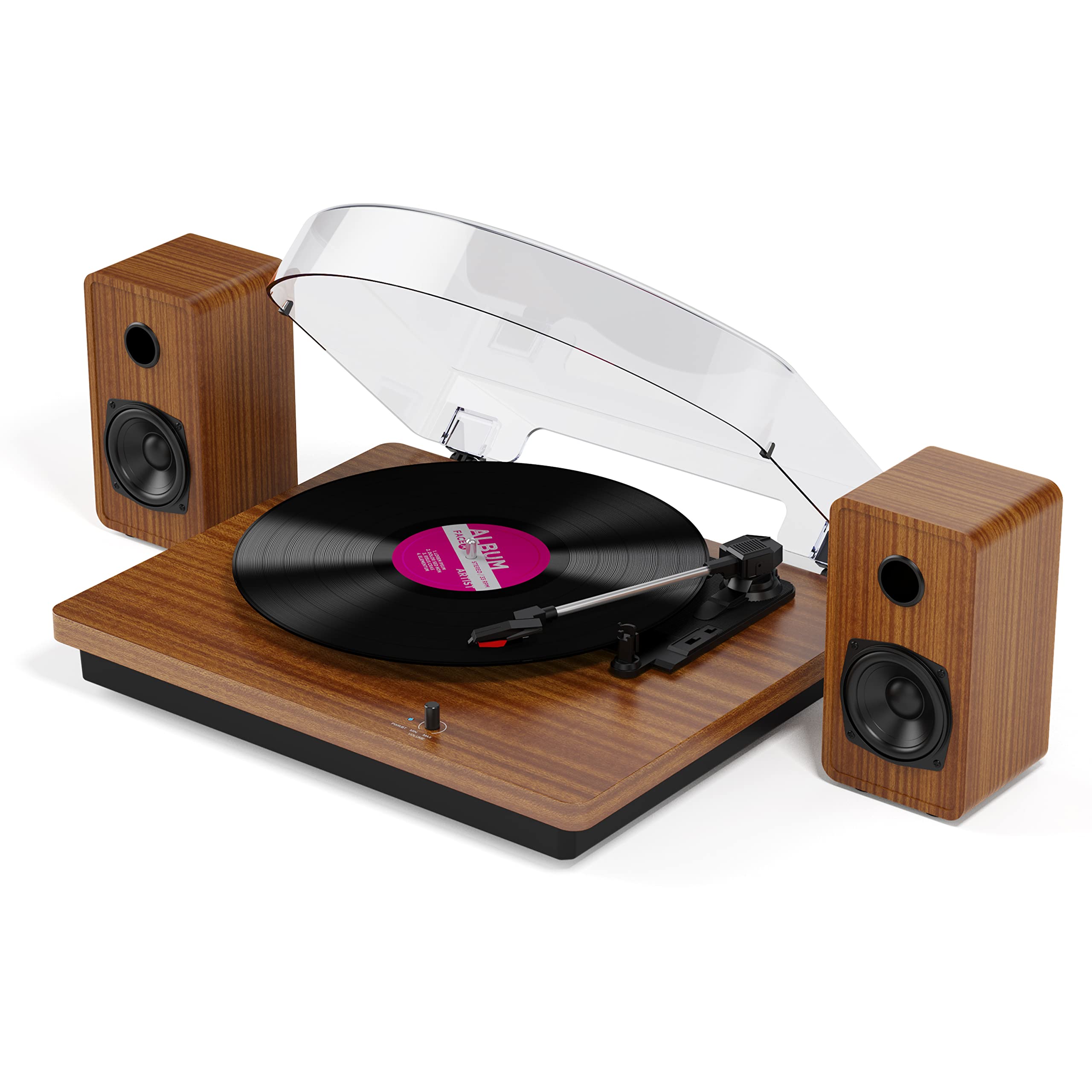 Mersoco Bluetooth Turntable | 3-Speed Vinyl Player with Stereo Speakers