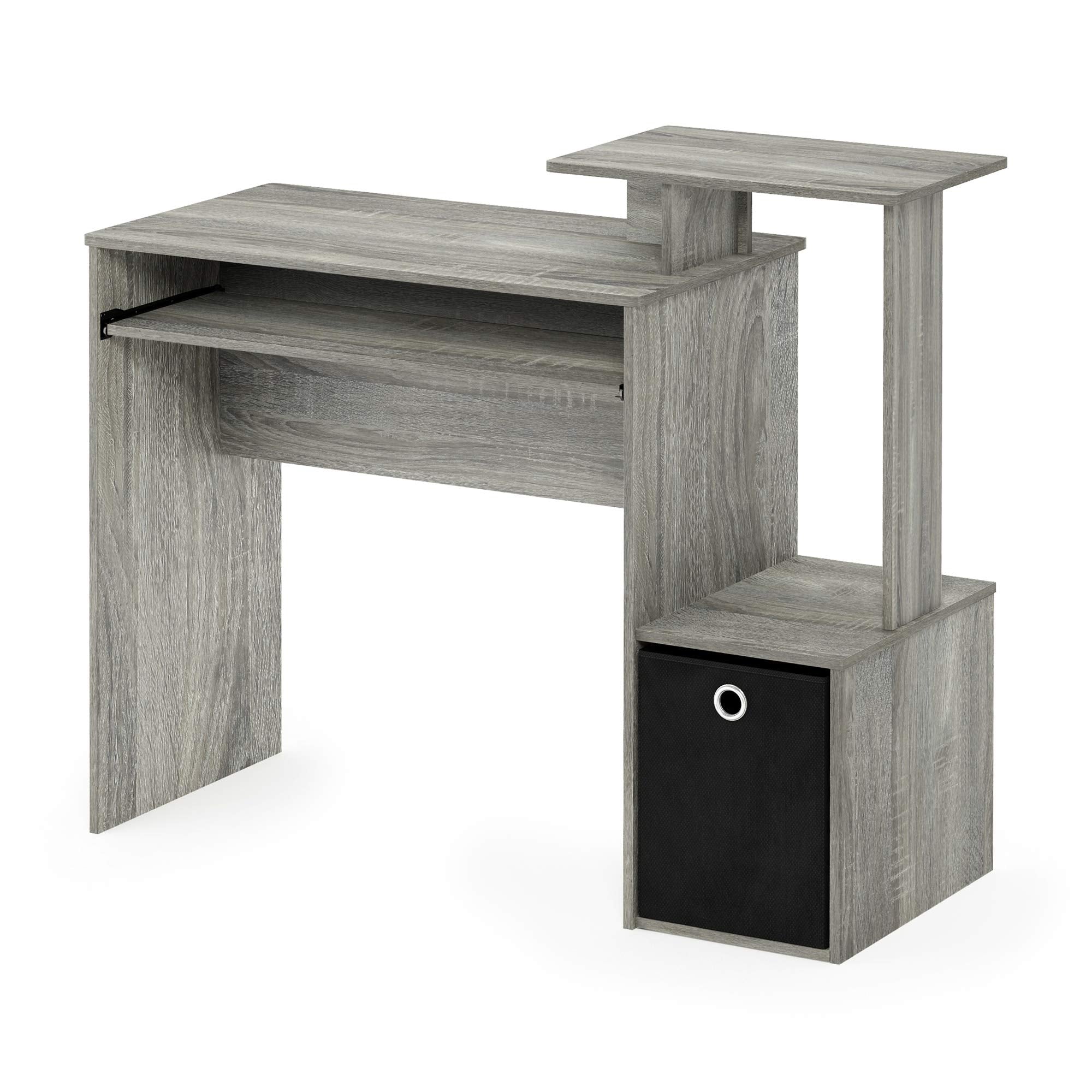 Furinno Econ Computer Writing Desk with Storage Bin - French Oak