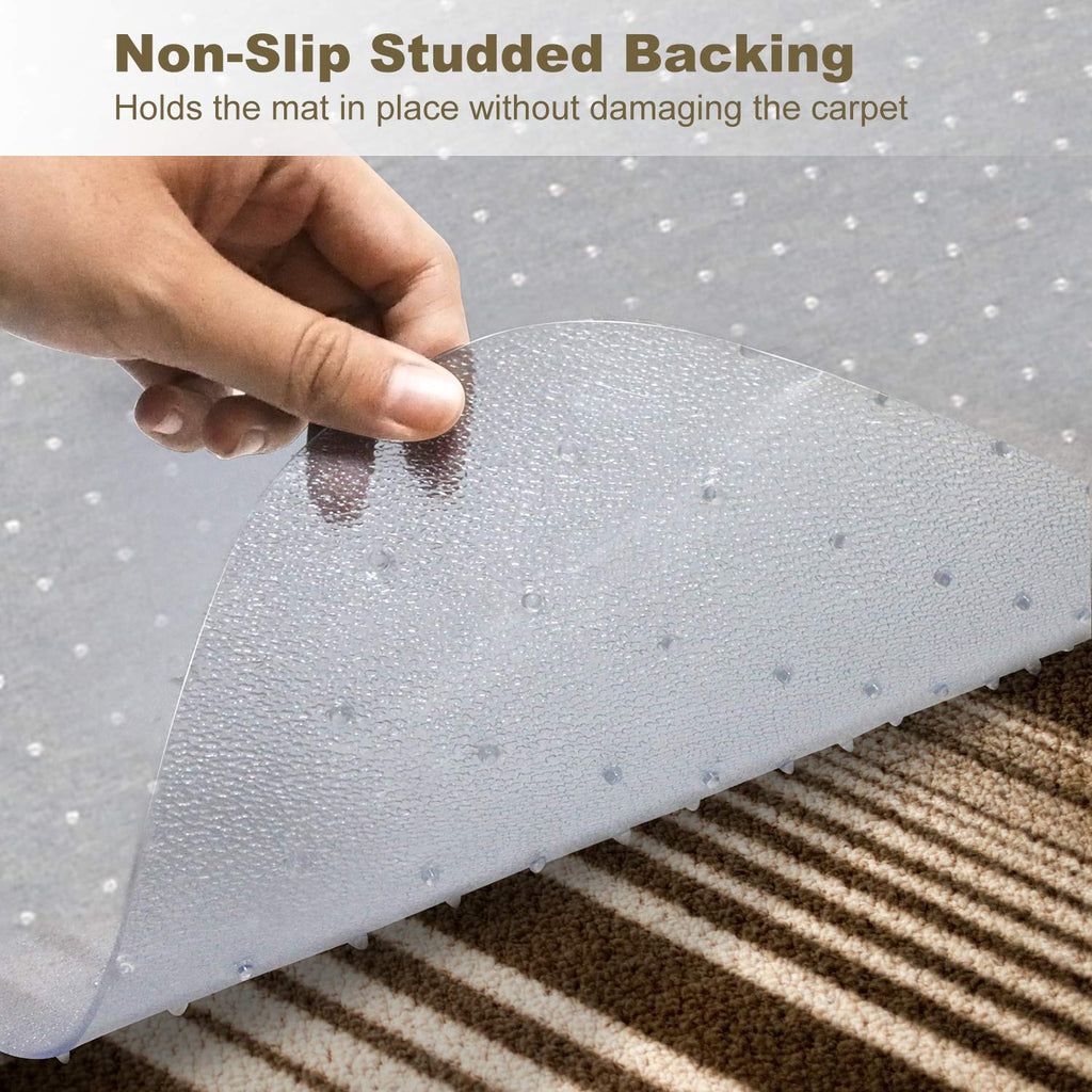 Kuyal Carpet Chair Mat | 90x120cm Clear Studded PVC Floor Protector