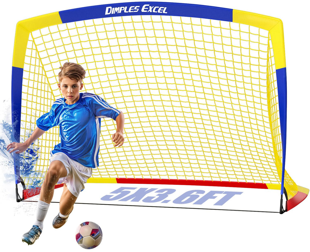 Dimples Excel Pop-Up Football Goal Net - Portable 5x3.6ft Soccer Goal
