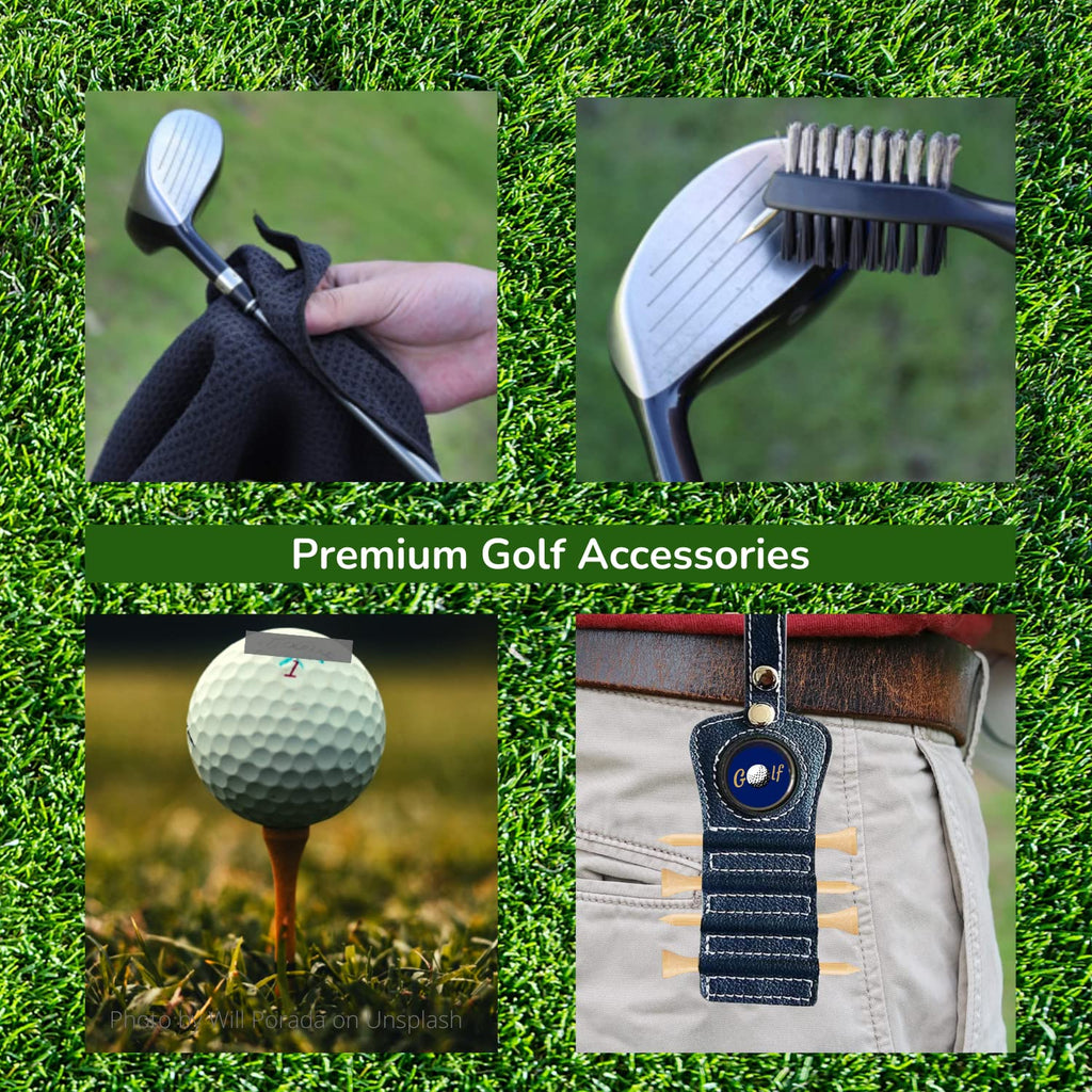 Golf Gift Set - 8-Piece Navy Blue Accessory Kit with Towel