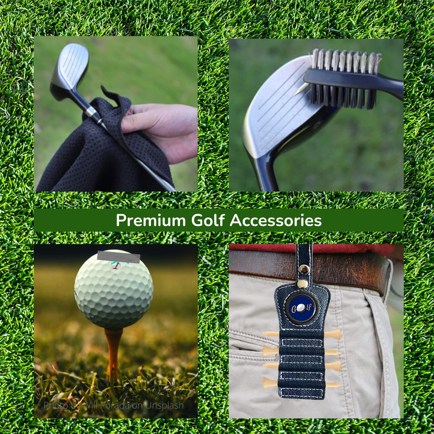 Golf Gift Set - 8-Piece Navy Blue Accessory Kit with Towel